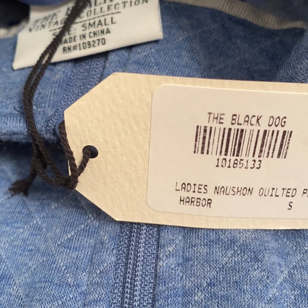 The Black Dog blue quilted quarter zip pullover sweatshirt S - Picture 10 of 12